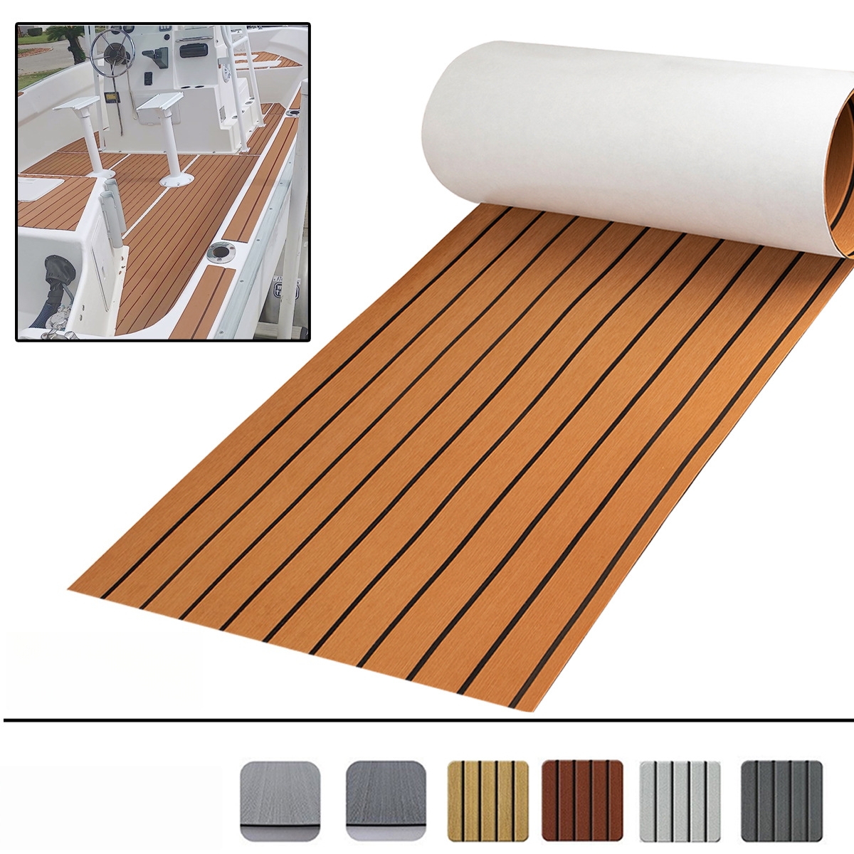 Eva Foam Sheet - Non-Slip EVA Self-Adhesive Boat Flooring Teak