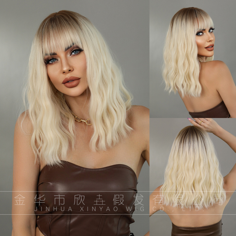 Wig Fiber Net - Light golden medium- curly hair women's