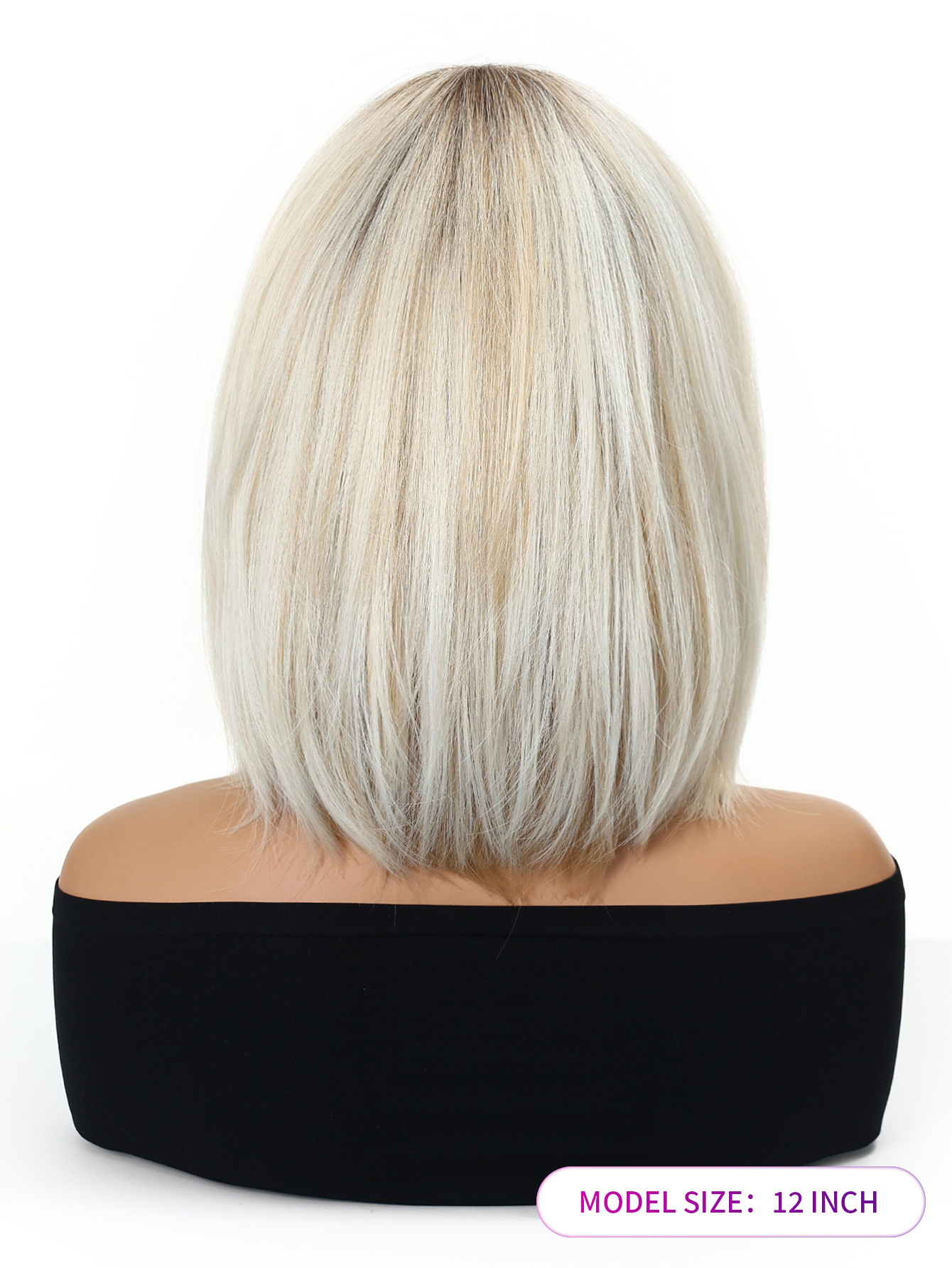 Dark Root Platinum Blonde Shor - Wig Fiber Net のレビューと価格