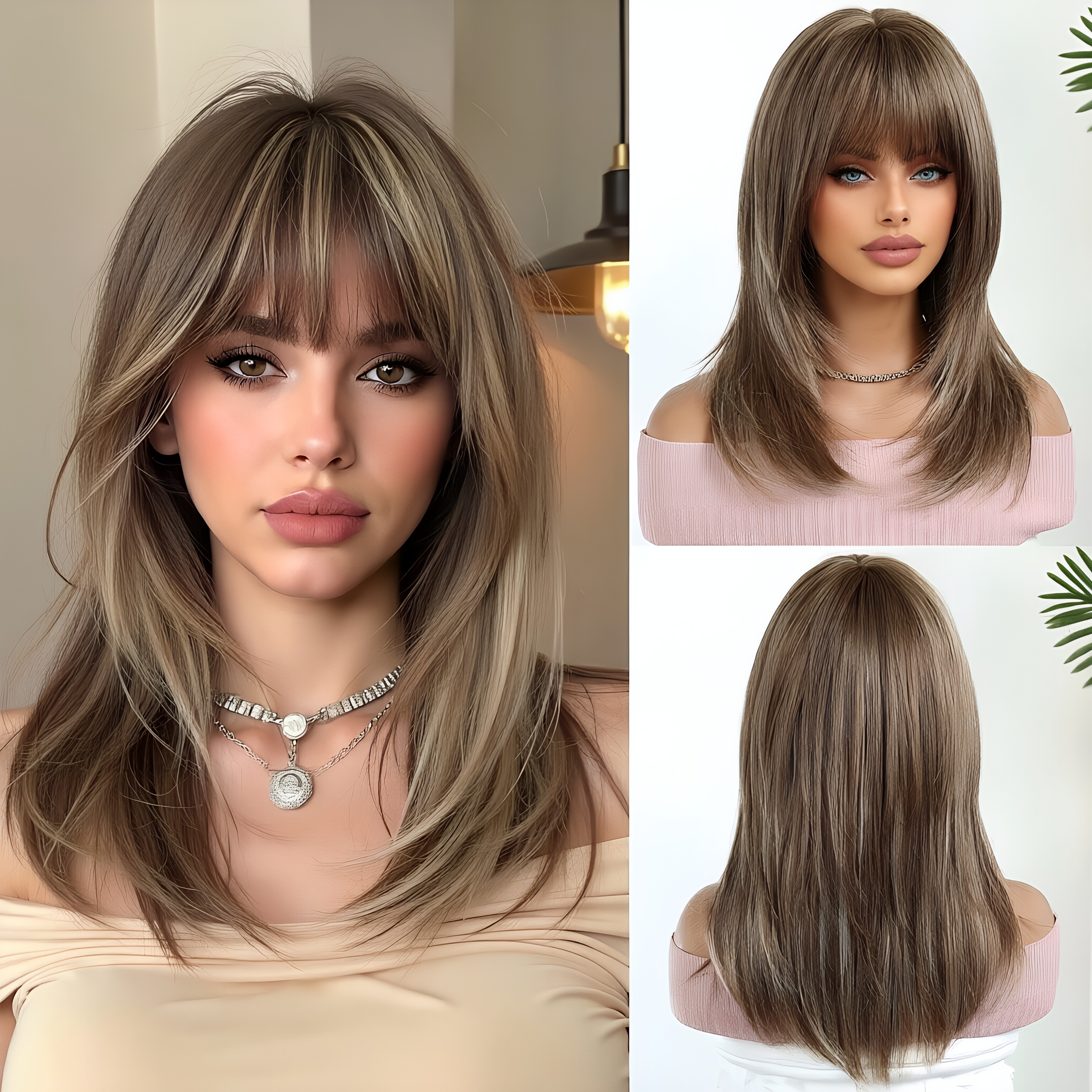 Daily light brown wig, headban - Wig Fiber Net のレビューと価格