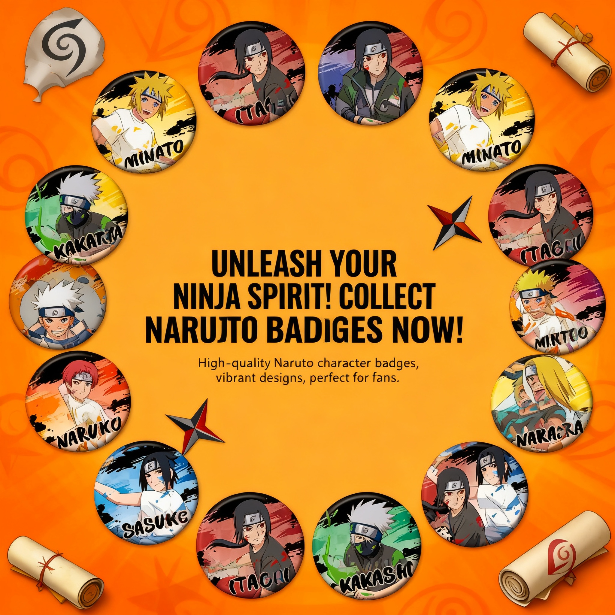 Naruto Badge Set Sasuke Naruto - Cosplay Prop Paint のレビューと価格