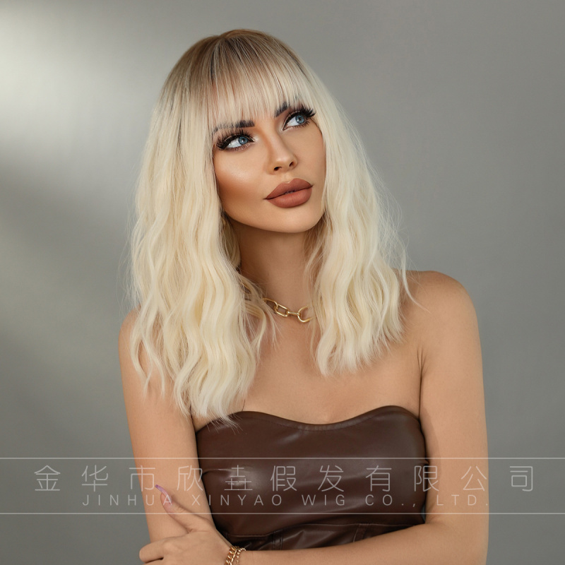 Light golden medium- curly hai - Wig Fiber Net のレビューと価格